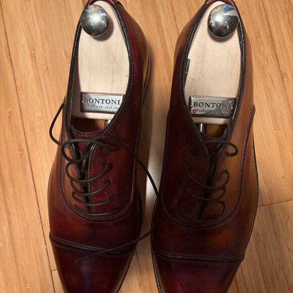 Bontoni Capped Toe Oxford Dress Shoes- Brand New - Picture 3 of 5
